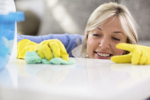 Freshly cleaned carpet fibers after expert Kingsbury carpet cleaners service